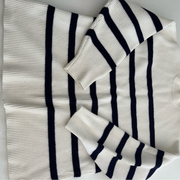 Striped Knit Sweater - White and Black - Picture 2 of 7